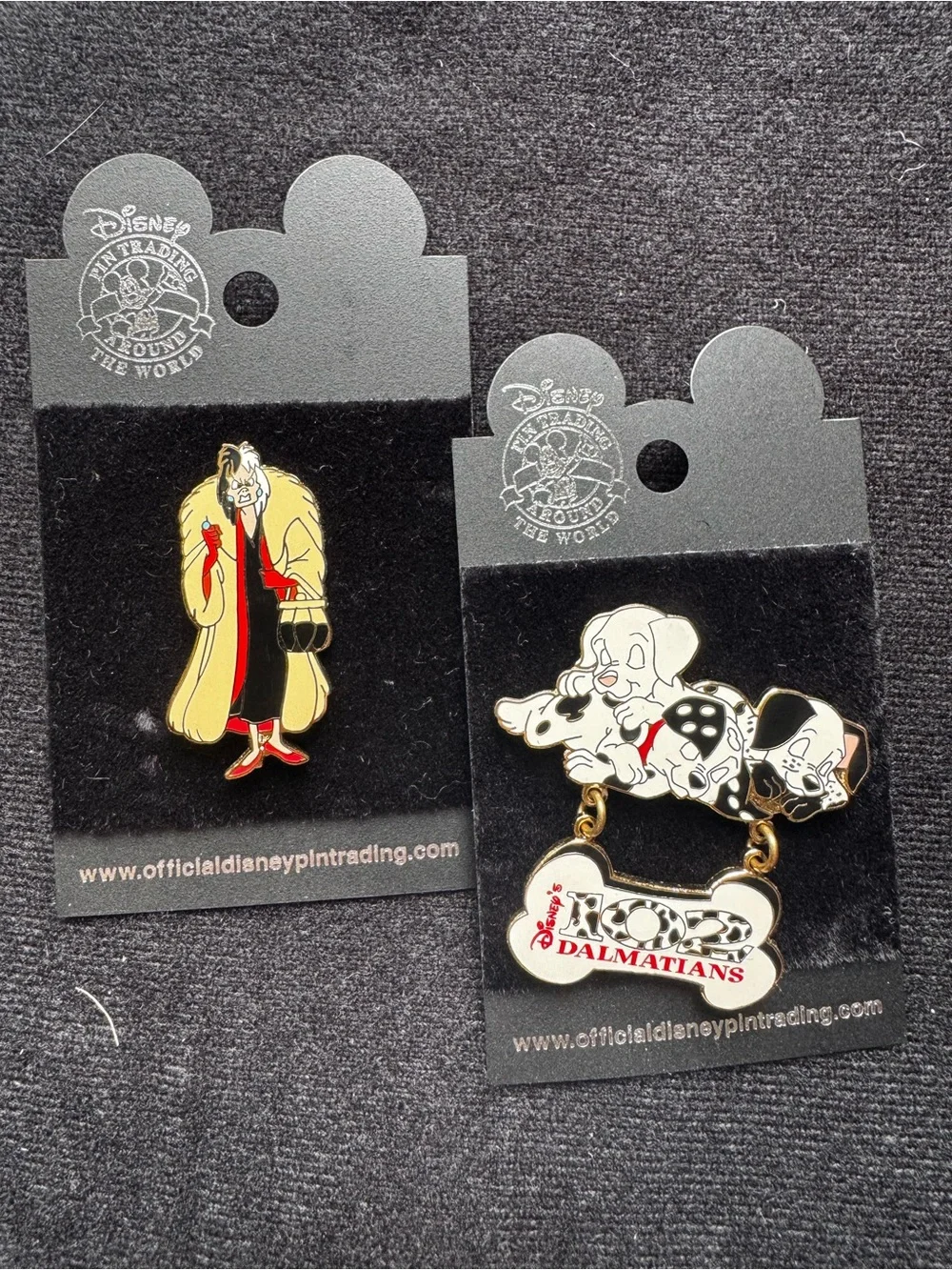 Disney 102 Dalmatians Cruella de Vil Trading Pins Vintage